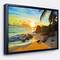 Designart - Sunset in Tropical Beach - Landscape Photography Canvas Print in Black Frame